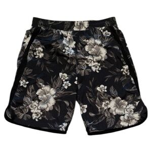 Floral Black and Gray Athletic Shorts   PM3